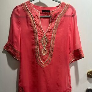 Theme Coral Embroidered Tunic